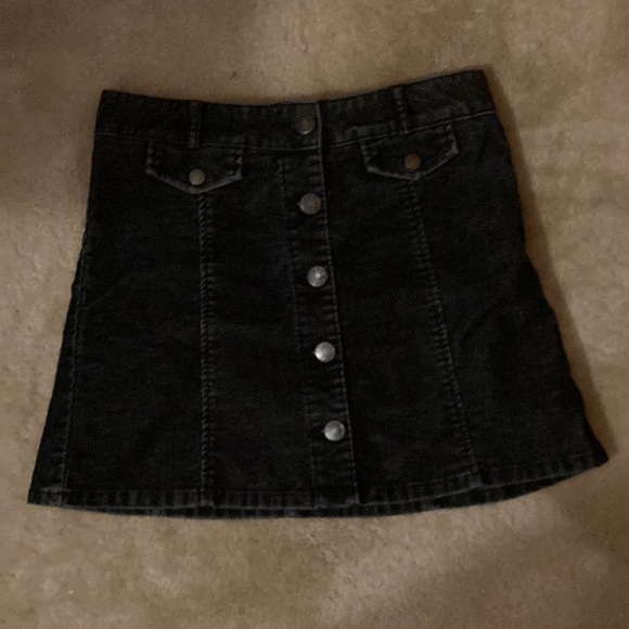 Urban Outfitters BDG Corduroy Button Front Skirt Black - Picture 1 of 3